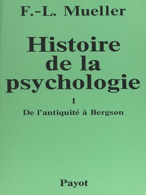 cover image of Histoire de la psychologie, 1